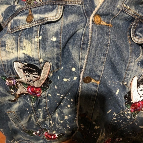 Mens blue jean Sherpa jacket‎ DEATH ABOVE DISHONOR 3XL - Picture 10 of 13